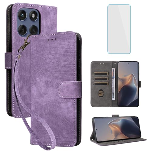 Étui Moto Edge 60 5G housse portefeuille avec protège-écran et blocage RFID