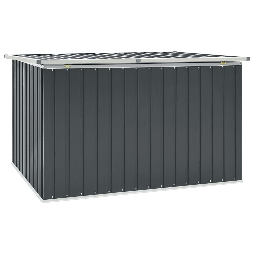 Gartenbox 171x99x93 cm Sitztruhe mit Stauraum Gartenmöbel Metall aus Stahl Deckboxen Metall Garten shedAuflagenbox Metall Storage Boxes Grau