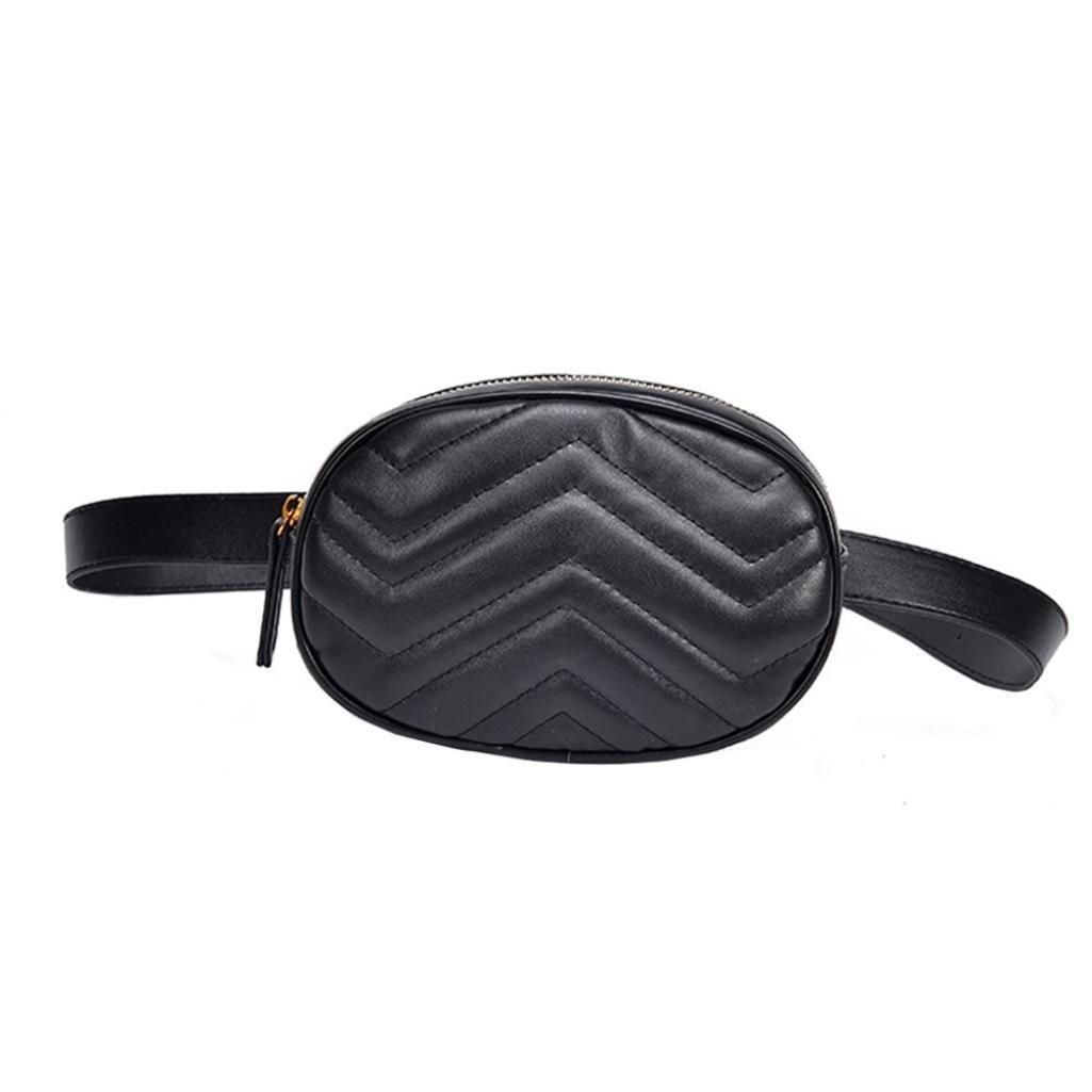round leather fanny pack