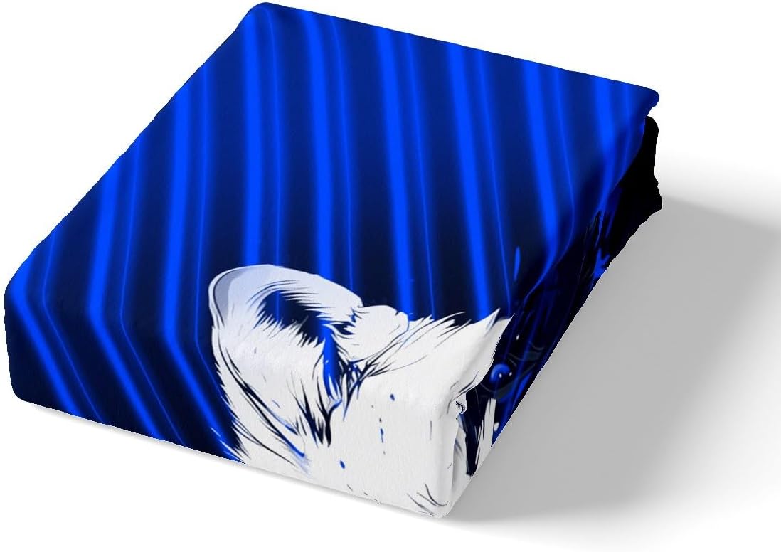 Feelyou Wolf Bedding Set Queen Size Black Blue Wolf Duvet Cover for Kids Boys Girls Animal Wolves Comforter Cover Set Cartoon Wolf Bedspread Cover 3Pcs Zipper Closure