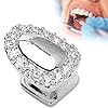 Teeth Grills for Your Teeth for Men Women, Tooth Bling Teeth Accessory Decoration for Halloween Party Hip Hop Show Gold/Silver Tooth (Single Portal Diamond Silver) #3