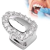 ZJchao Single Tooth Single Tooth Hip Hop Teeth Decoration, Single Tooth Gorgeous Teeth Accessory Decoration For Halloween Party Hip Hop Show(Einzelne silberne