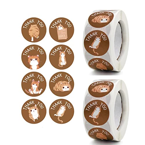 Bamsod Cat Stickers (Roll Of 1000) – 1” Round, 8 Cute Photos - Great For Kids, Teachers, Party Favors, Rewards, Craft Projects, Water Bottles, Scrapbooks, Calendars, Planners, And Journals #TOP4