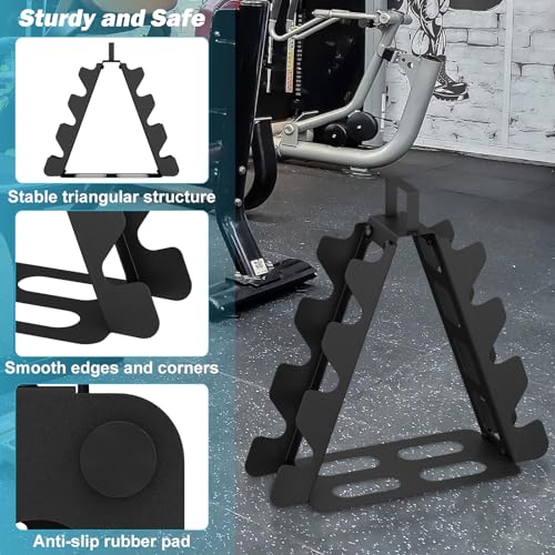 Dumbbell Rack Stand Weight Storage Organiser for Dumbbells Accessories Gym Dumbbells Perfect for Home Gym for Children/Women Black - Image 6
