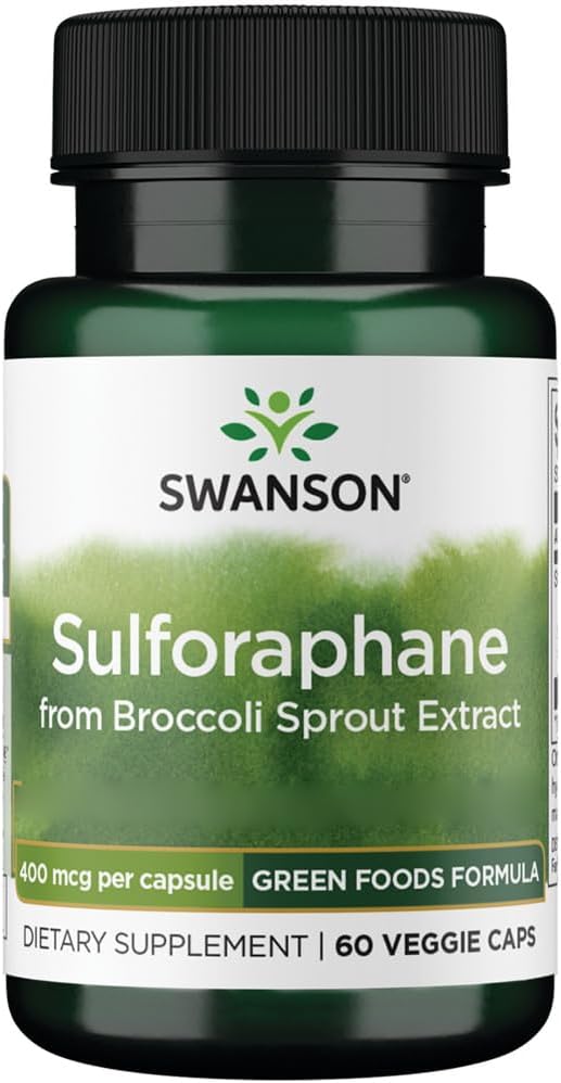 Swanson, Broccoli Sprout Extract, with Sulforaphane, 60 Vegan Capsules, high Strength, Vegetarian, Soy Free, Gluten Free, Non-GMO