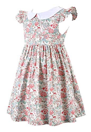 Girls' 2T-12 Vintage Floral Print Casual Sundress Cotton Spring Summer Autumn Dress Easter Clothes2