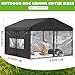 Wesnoy Outdoor Dog Kennel Cover 6.5'D x 6.5'W x 6'H Full Coverage 600D Oxford Fabric Windproof Waterproof Protection Anti UV with Clear PVC Window for Dog Kennels, Cover Only