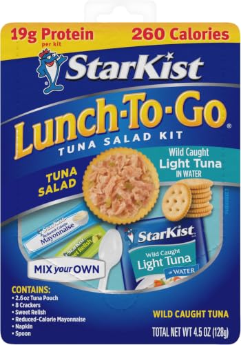 Image of StarKist Lunch-To-Go Mix Your Own Tuna Salad, Chunk Light Tuna Pouch, 4.5 Ounce Kit, (Pack of 5)