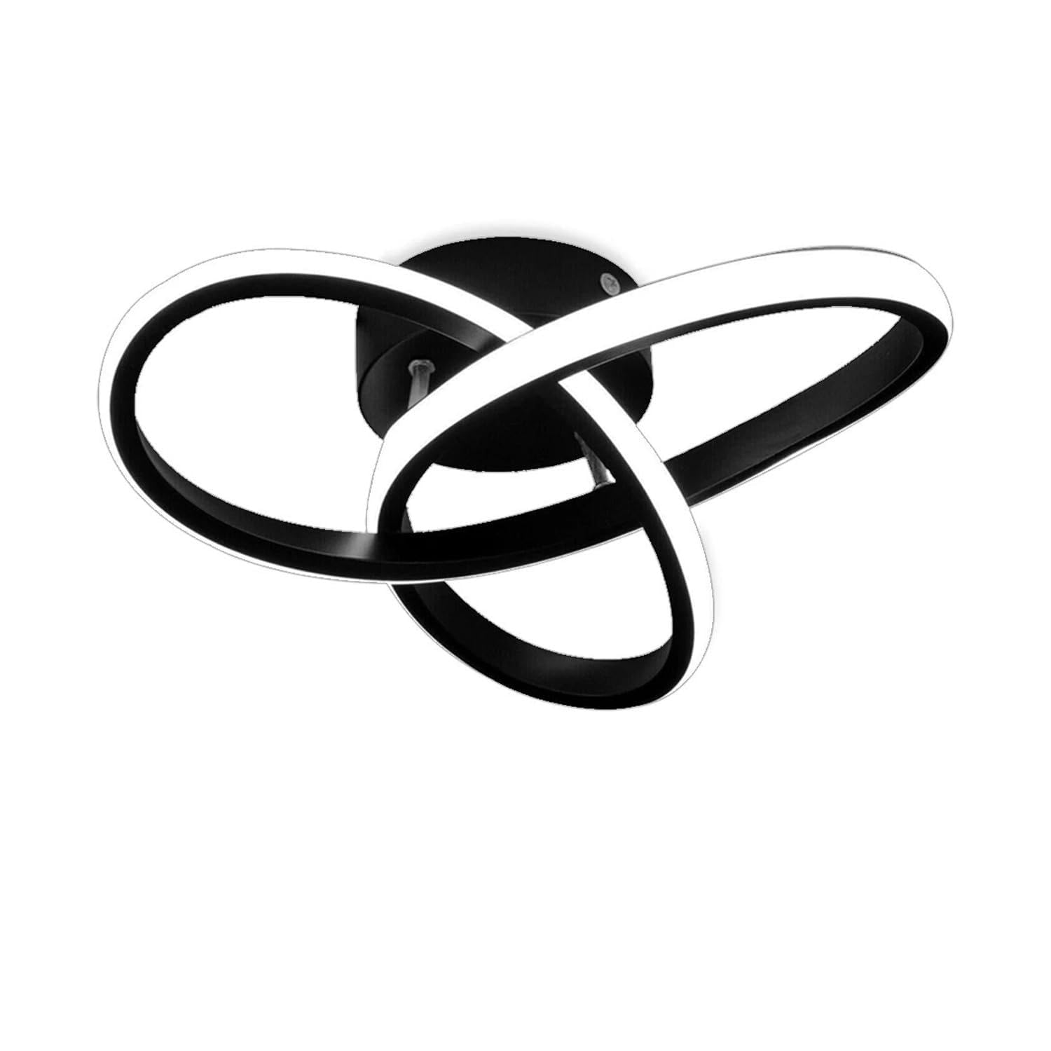 Ceiling Light Black, 30×30×10 Cm Integrated Led Beads 30w 6500k, Stylish Indoor Lighting, Energy Saving, Durable Design Bright Modern Fixture, Curved Modern Ceiling Lamps for Hallway, Kitchen, Office