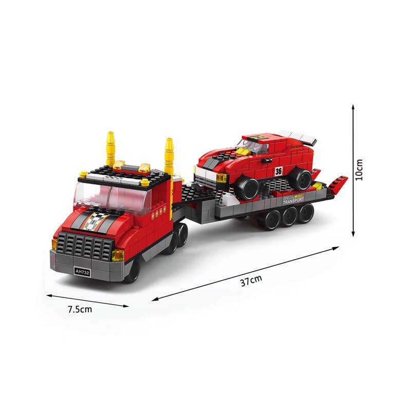Image of SKY LINE OCEAN 6-in-1 Truck Building Block Set (1000+ Pieces) | STEAM Construction Vehicle Kit for Kids | Build Transport Trucks, Loaders & Heavy Duty Vehicles | 6 Month Structural Warranty