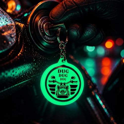 Image of Mi Glow Store Glow in Dark Keychain for Bike Men | Gift for Man | Bike Accessories | Charges in Light Glows in Dark | Key chain for Bike