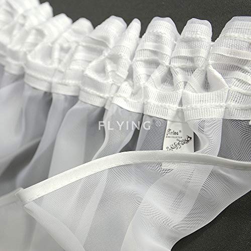 FKL DESIGN Home Deco LB-11-A Balcony Curtain, Beautiful Ready-Made Curtain, Voile with Pleated Tape, Ruffle Tape, Short - Image 3