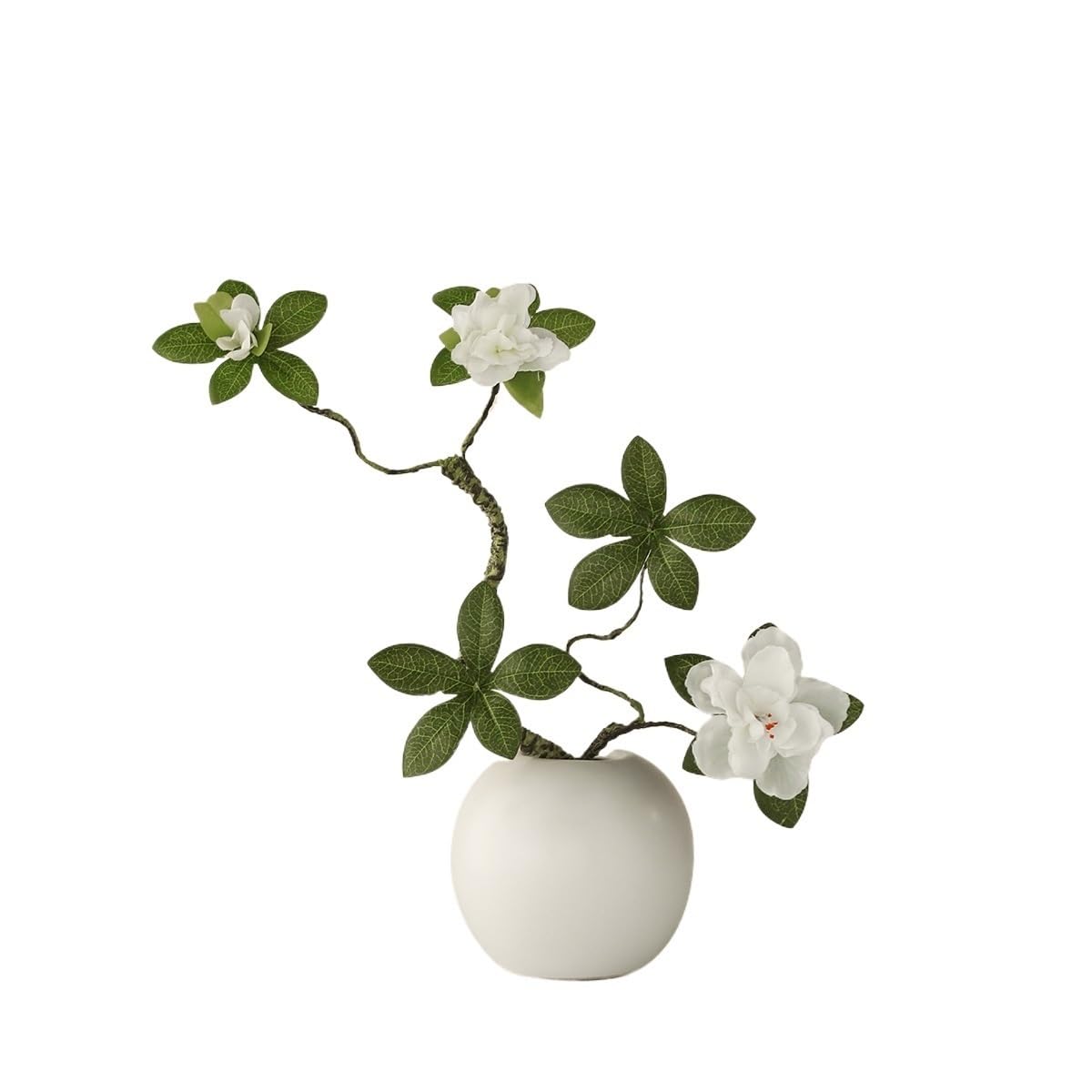 Bx9rE7tK3g Faux Flowers with Vase Simulation Flowers White Ceramic Vase Living Room Decorative Arrangement Azalea Flower Artificial Flowers
