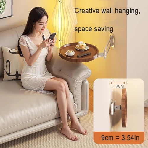 Table de Chevet Murale Pliante Gain de Place Blanche Table d'Appoint - 3