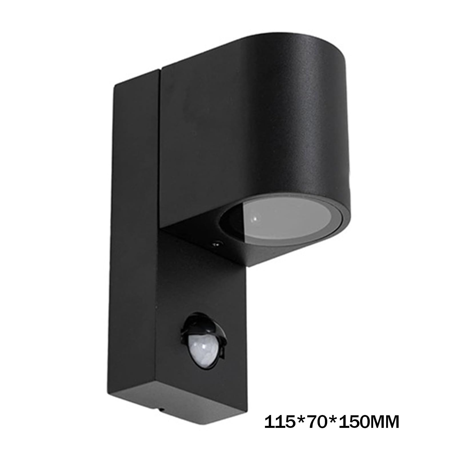 Applique da Parete per Esterni GU10 con sensore di Movimento, Illuminazione da Parete IP65 Impermeabile, in Alluminio Nero, Geometrica, per Veranda, terrazza, Garage, Bagno