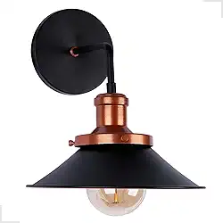 Arandela Luminária Externa Parede Muro Alumínio Moderno Rústico Cobre Slim Soquete E27 Embutir Lâmpada Luz Lustre Retro Colonial 110V 220V Melbourne (Preto)
