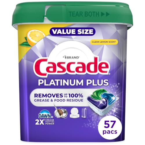 Cascade Platinum Plus Dishwasher Detergent Pods Dish Soap Lemon 57 Count - image 1