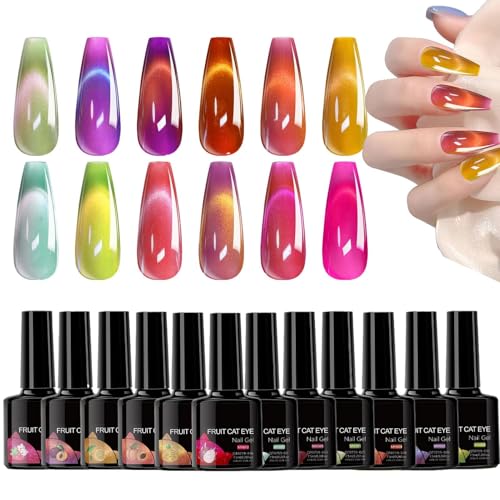 Esmalte de uñas para bodas y fiestas set de manicura efecto gato de 12 piezas
