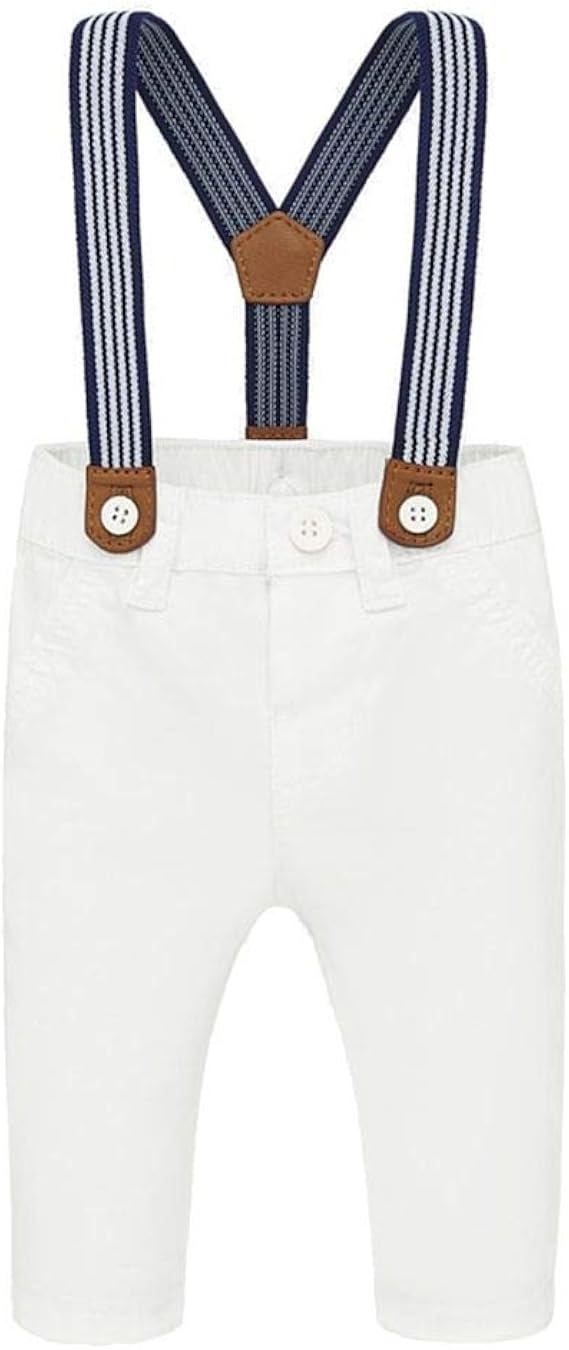 Mayoral Pantalone con Bretelle Neonato Newborn, 6/9 Mesi (67cm), 010 Bianco  : Amazon.it: Abbigliamento