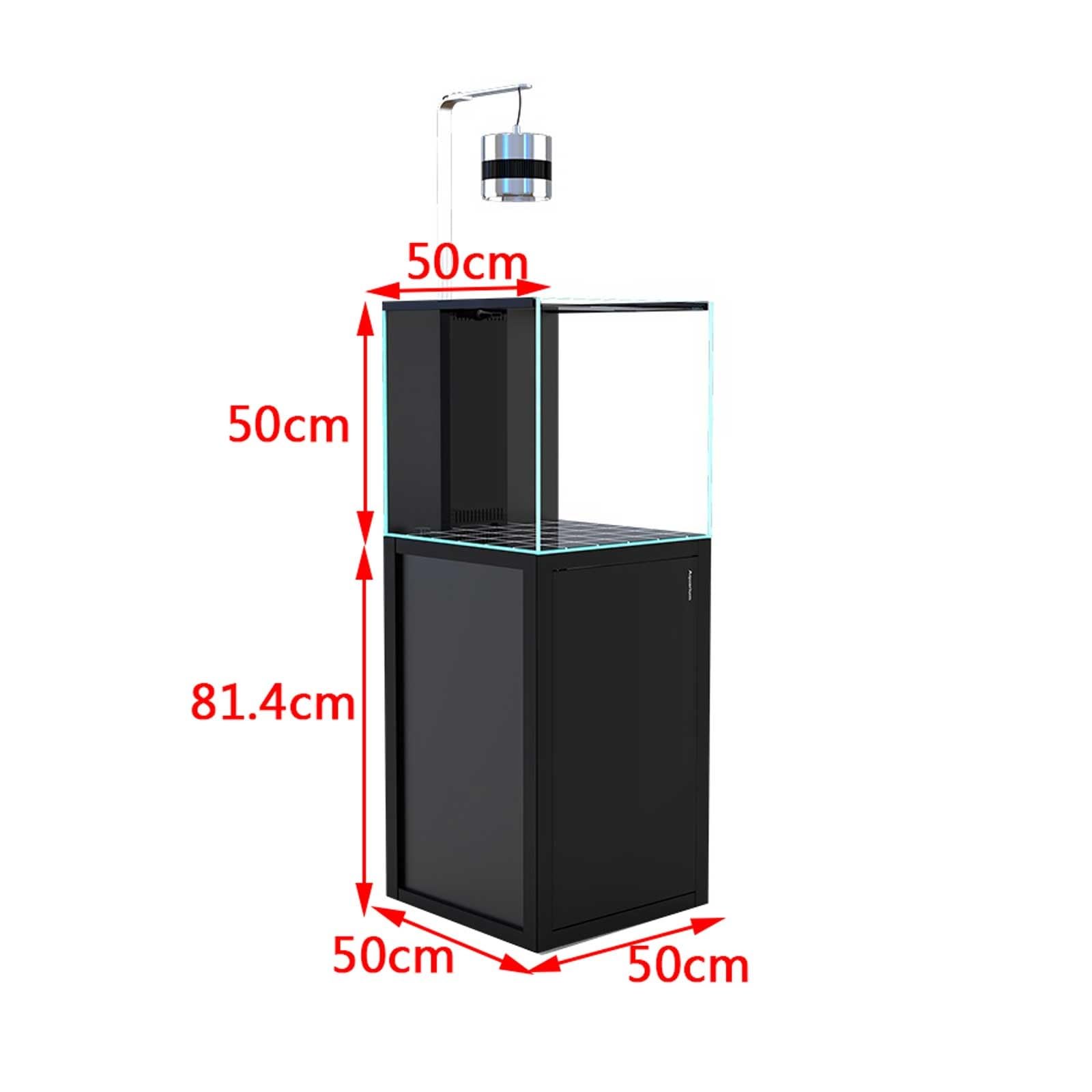 Aquarium Glasfischtank, großes bodenstehendes Aquarium mit Sockel, Salzwasserfischtank, Rucksack, Überlauf-Bodenfilter, unter dem Filtertank for Korallen-Salzwasserfische Fisch Aquarium(50x50x131cm)