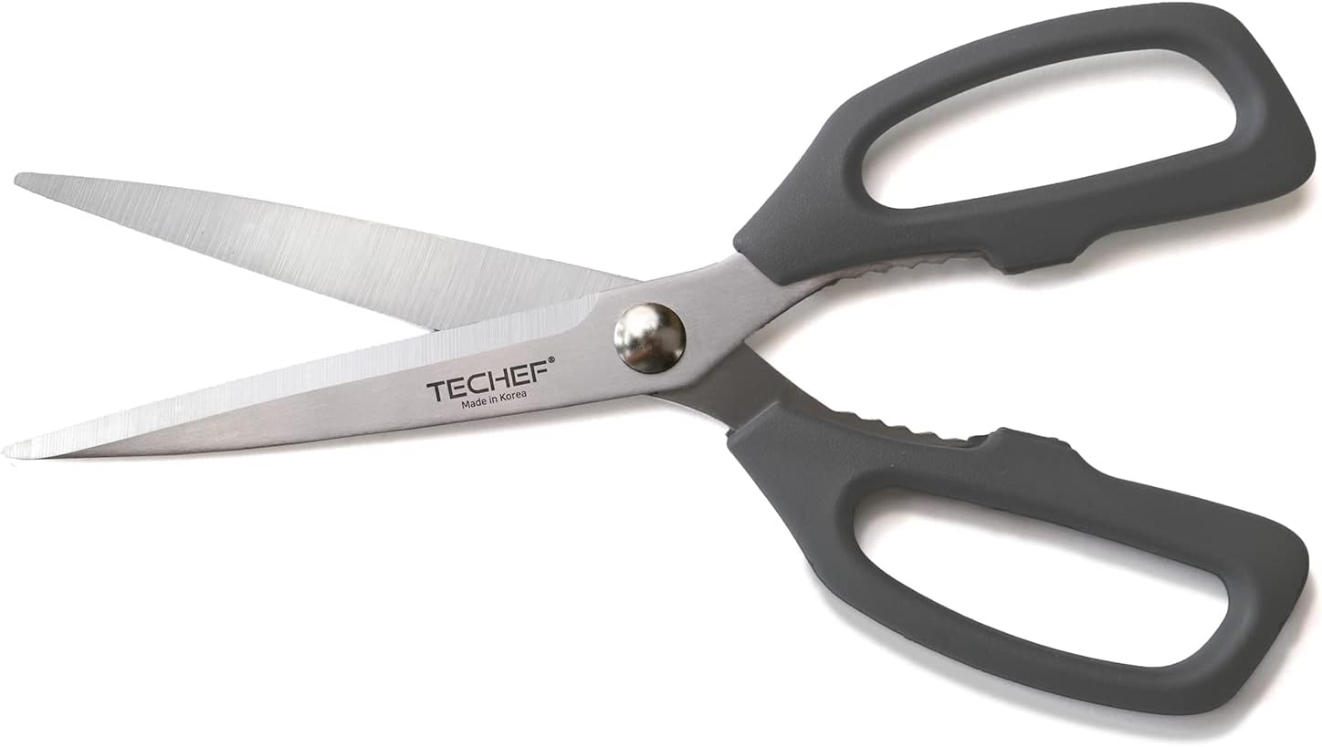 TECHEF Kitchen Shears, All Purpose Scissors, Dishwasher Safe, Heavy Duty Meat Scissors Poultry Shears, Stainless Steel, Made in Korea (Dark Gray)