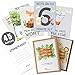 45 Meilensteinkarten Baby Pikaflor für Junge und Mädchen (handgemalte Tiere, Deutsch) Meilenstein Karten Set mit Geschenkbox + Schöne Geschenkidee zur Geburt, Taufe & Babyparty