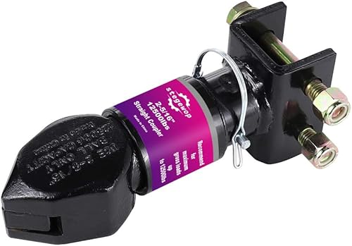 Miniatura 2 de Acoplador de remolque ajustable de 2-516 pulgadas con pestillo de gatillo SAE Clase IV 12500 libras para remolque RV, barco, cámper (negro) (12500
