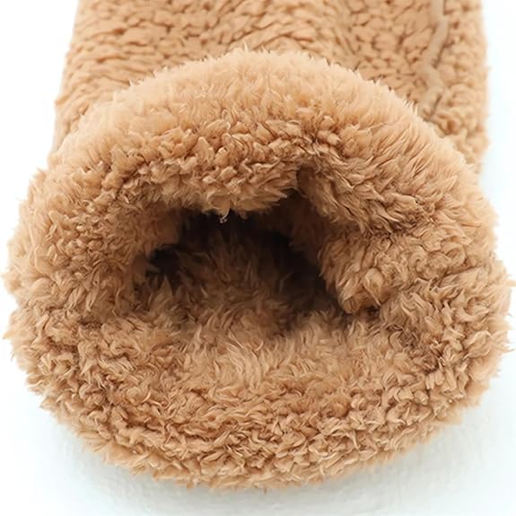 Image of Thigh High Fuzzy Socks for Women Long Fuzzy Socks for Women Knee High Fuzzy Leg Warmers Women Fuzzy Socks Long Fuzzy (Brown), Large