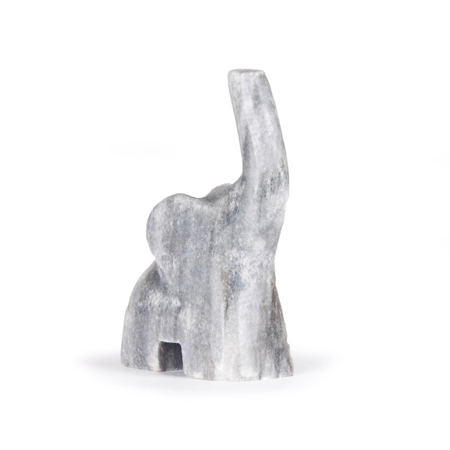 British Fossils 3" Hand-Carved Himalayan Grey Marble Elephant Ring Holder | Gift Boxed | Elegant Jewellery Storage & Gift