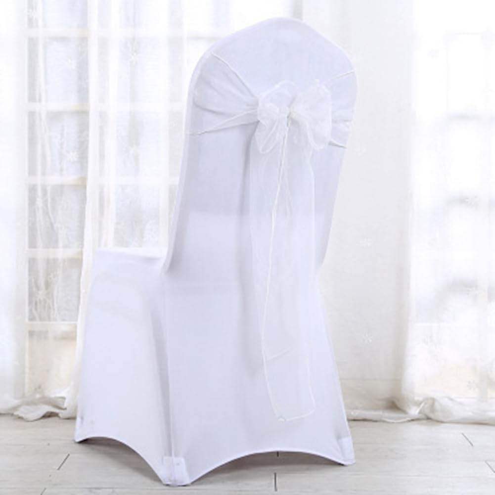 20 Nœuds Organza Pour Chaises De Mariage - Décoration Blanc 18x275cm
