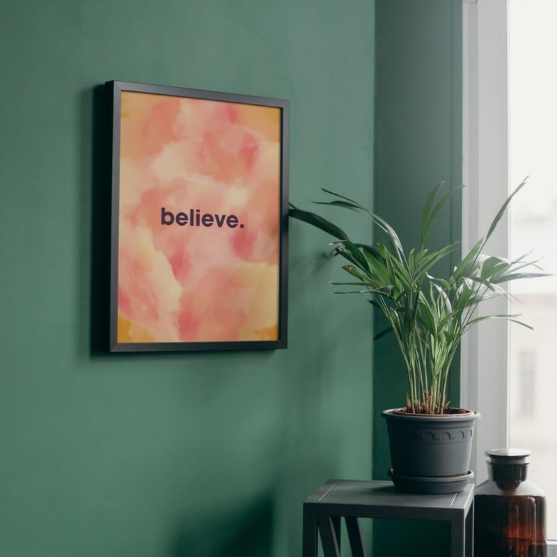 Image of Wall Framed Posters | 8x12 inch size | Motivational Quotes Posters |Motivational inchBelieve inch Photo Frame - Inspirational Wall Decor for HomeMotivational Quotes Frame, Office, or Study Room