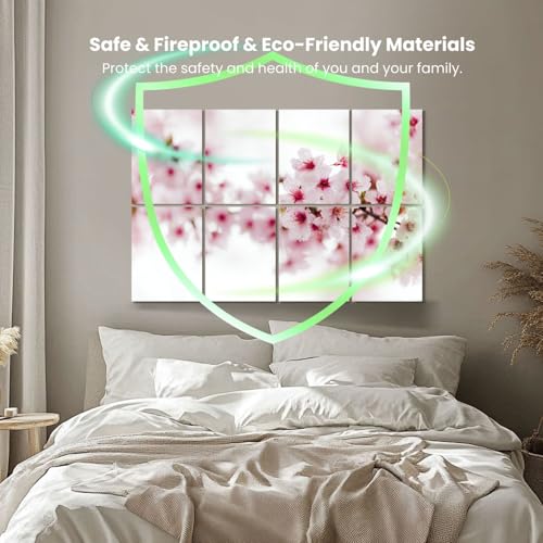 Kanworse paneles acústicos decorativos rosa con diseño de flores de cerezo 8 piezas 48"x32" para oficina miniatura 4