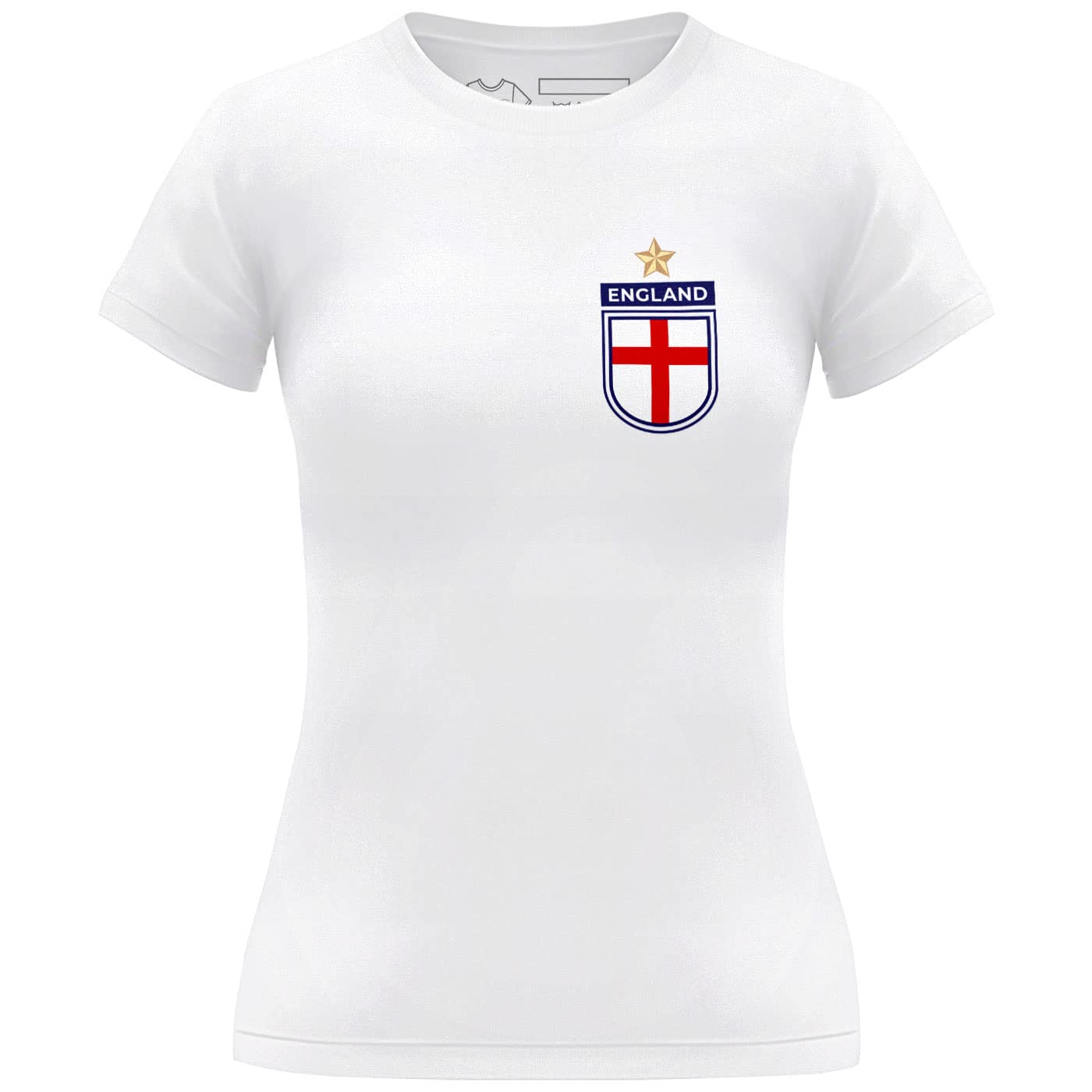 Womens England Team Football Tshirt (White, L)