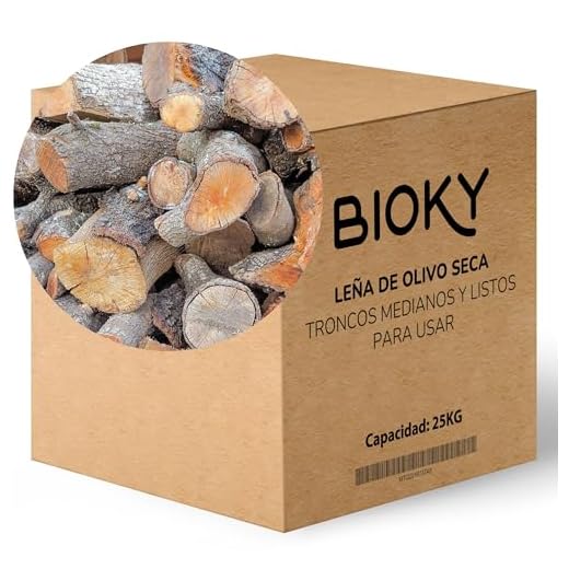 Leña de Olivo 25kg – Leña para Chimenea, Estufa, Barbacoa, Horno – Troncos de Madera para Chimenea – Aroma Agradable para Hogar – Alto Poder Calorífico - Poda Controlada España (25 kg)