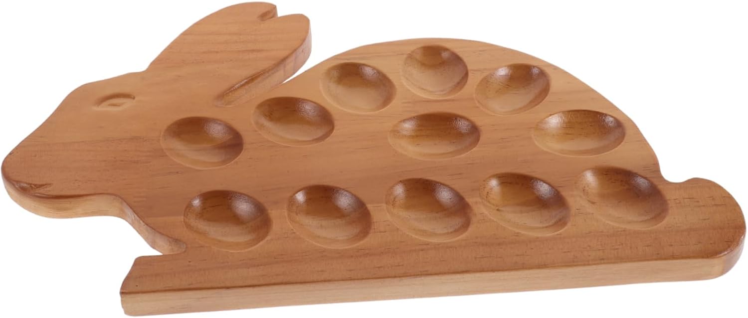 COLLBATH Wooden Tray Storage Rack Wear-resistant Delicate Holder for Secure Storage Festive Decor for Home Use and Easter Celebrations
