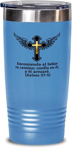 Regalos religiosos para hombres - Santo Nombre de Jesús y su poder salvador para matrimonio, aniversario, primera comunión - Vaso de Vino color azul