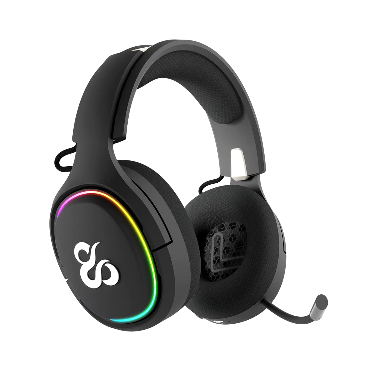 Newskill Aton Ivory Bezprzewodowy zestaw słuchawkowy do gier, wbudowany mikrofon, bateria 18h, RGB, konfigurowalny, Bluetooth 5.0, ergonomiczne słuchawki komputerowe, kompatybilny z