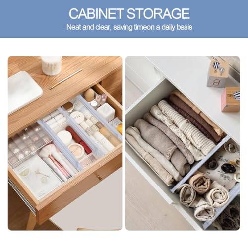 Friedwohl Kunststoff Schubladentrenner Verstellbar 4er-Set (27,6-52,7cm), Transparente Schubladenteiler, Schubladen Organizer für Küchenspeicher, Schlafzimmer, Kommode, mit doppelseitigem Klebeband