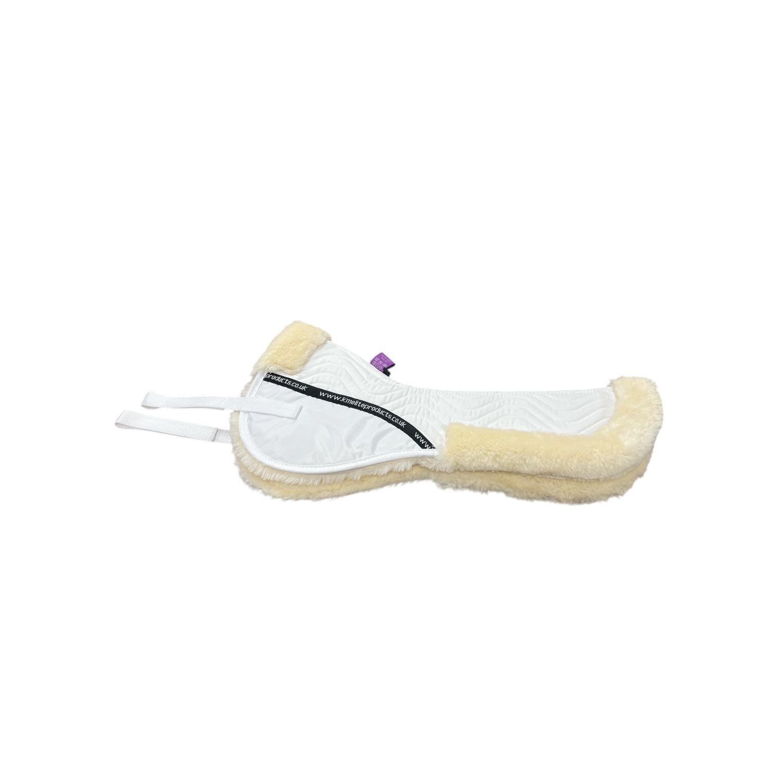KM Elite Teddy Soft Half Pad (White/ Natural, Large)