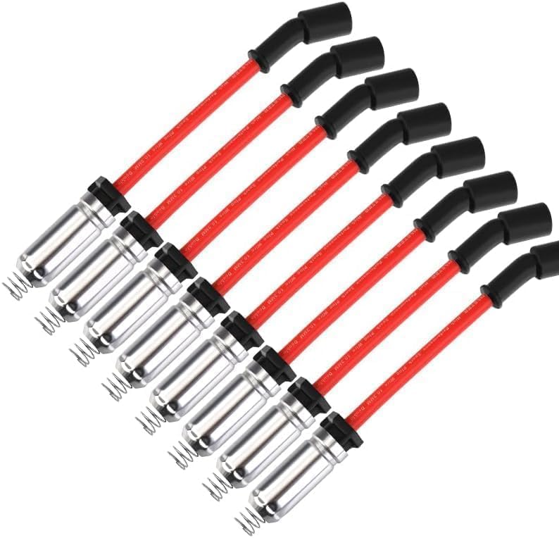10.2 MM Racing Spark Plug Wires for CT5 CTS Escalade Camaro Corvette Express Silverado Suburban Tahoe Savana Sierra Yukon 5.3L 6.2L 6.6L V8 2014-2022 Red 10.2 MM Racing Spark Plug Wires for CT5 CTS Escalade Camaro Corvette Express Silverado Suburban Tahoe Savana Sierra Yukon 5.3L 6.2L 6.6L V8 2014-2022 Red