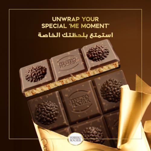 Image of FERRERO ROCHER MACADAMIA & HAZELNUT MILK CHOCOLATE BAR 90G