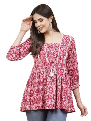 Stylum Women's Floral Printed Rayon Peplum Top