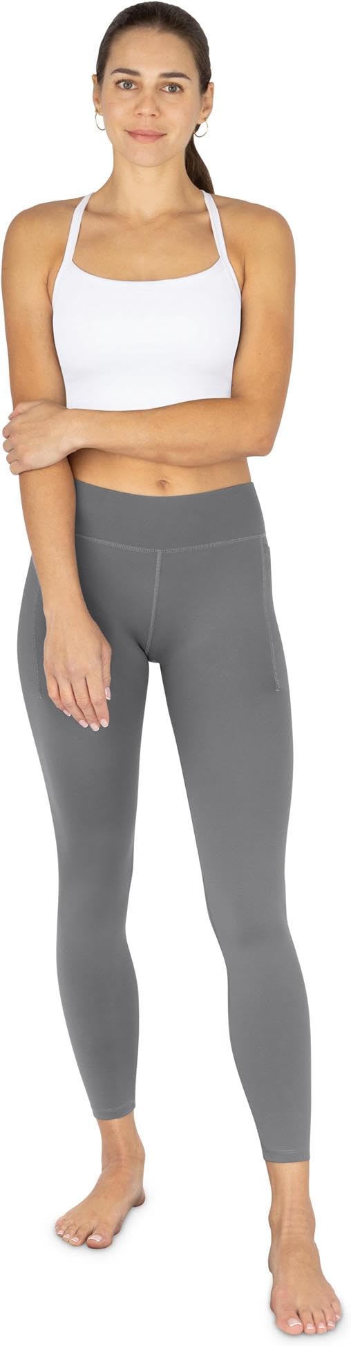 normani Damen Sport Set 2-teilig – High Waist Leggings mit Handytaschen & Sporttop mit integriertem BH – Leichte Stützkraft, Blickdicht & atmungsaktiv für Fitness, Yoga & Training
