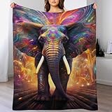 Elefant Decke Kuscheldecken Couchdecke, Übergroße Warme Super Weiche Schlafdecke Tagesdecke Flauschige Decke 100×130cm
