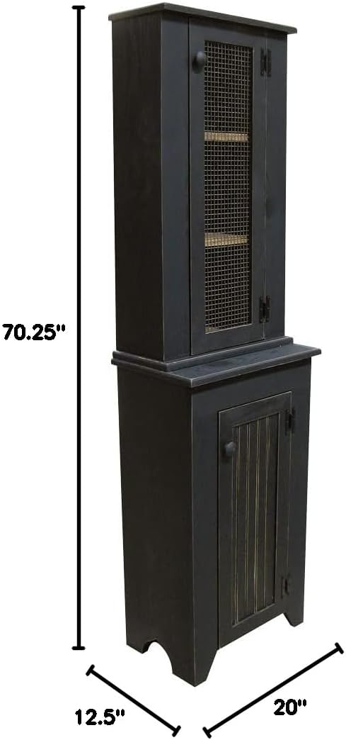Sawdust City 2 Piece Pine Hutch Set (Old Black)