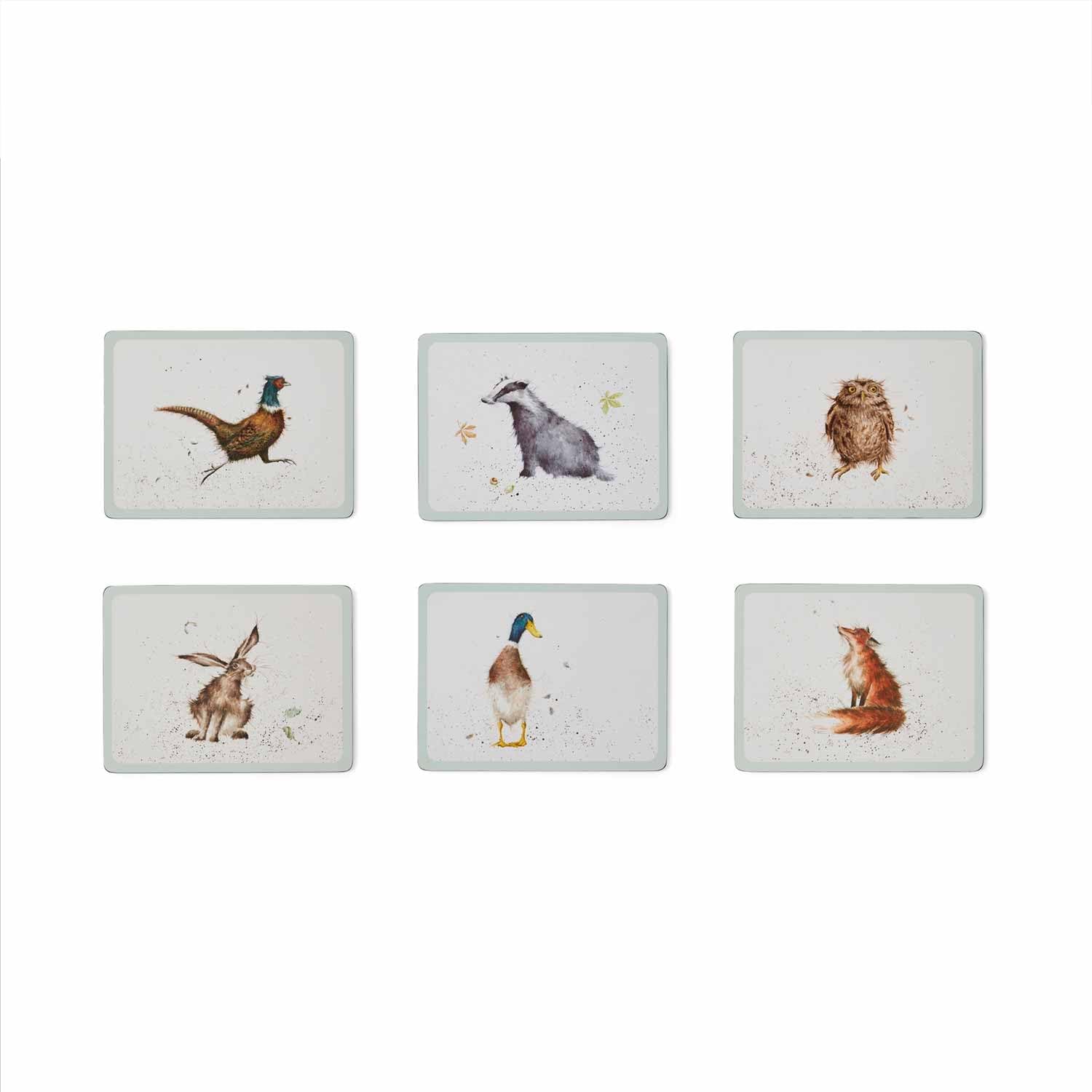 Portmeirion Home & Gifts Pimpernel Wrendale Designs Placemats, Set of 6, Multi-coloured,30.5 x 23cm, X0010568739