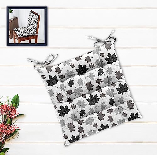 Image of Cotton Shell with Mixed Fiber Filled Printed Chair Cushion - Grey Canadian Tree (Pack of 1)