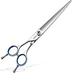 Kit ciseaux pour chien à main gauche 7 dans Poignées droites courbes professionnelle 3pcs Set pour chiens de grooming Chat Pet Japonais 440C Kit en acier inoxydable (7,0'', 4Pcs)