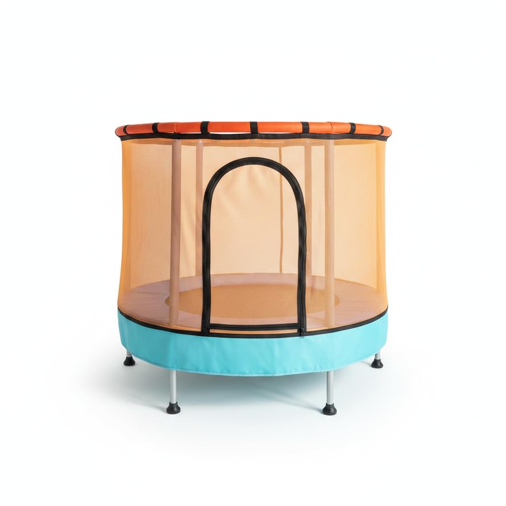 Kindertrampolin Indoor mit snetz & Spielset – Faltbares Mini Trampolin für Kinder
