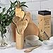 Electy Wooden Spoons for Cooking – 8piece Set with Soup Spoon, Bamboo Spatula, Bamboo Utensil Holder
